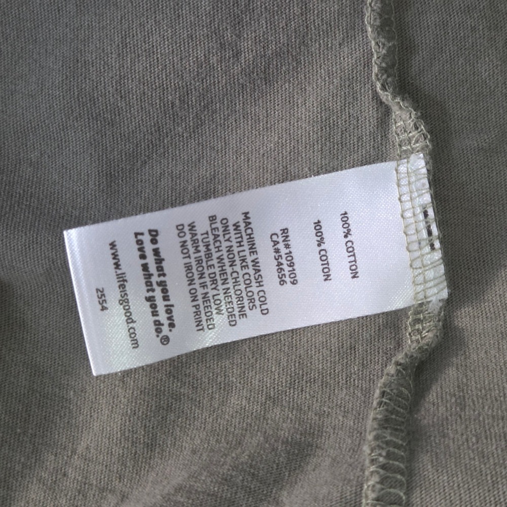 Life Is Good Read More Worry Less Graphic Tee Womens XL Olive Green Cotton - Picture 11 of 11